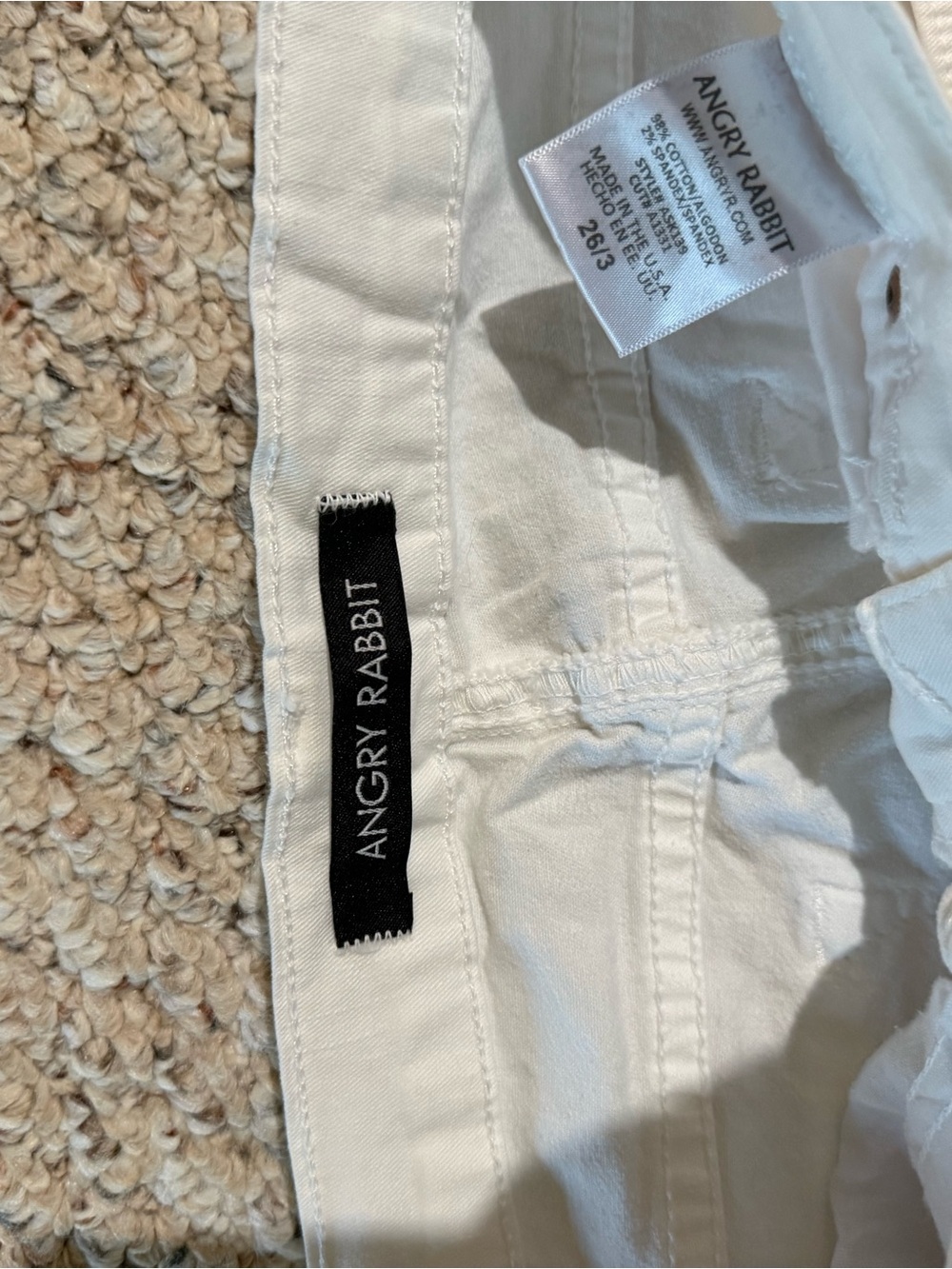 Angry Rabbit White Women's Skinny Jeans - Picture 2 of 2